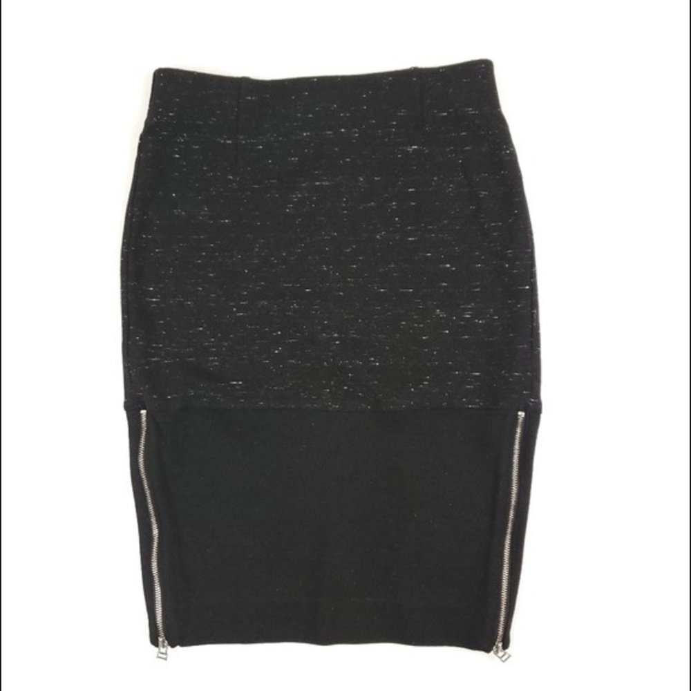 ARITZIA WILFRED Black Champagne Pencil Skirt Size 2